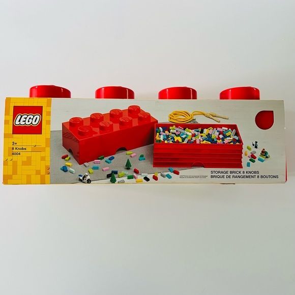 LEGO Red Stackable Storage Brick With 8 Knobs - Picture 1 of 7